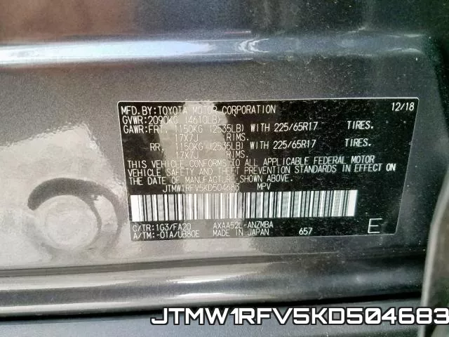 JTMW1RFV5KD504683 фото 2
