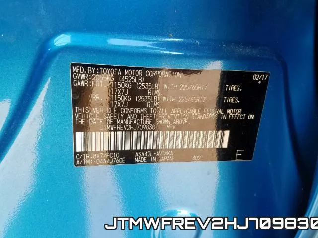 JTMWFREV2HJ709830 фото 2