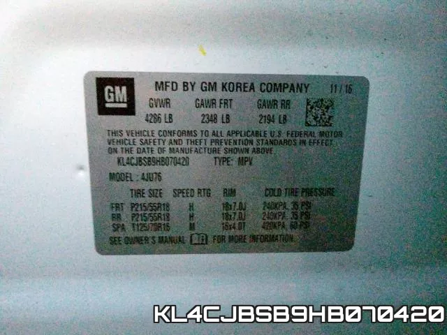 KL4CJBSB9HB070420 фото 2