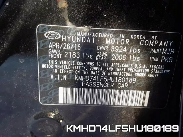 KMHD74LF5HU180189 фото 2
