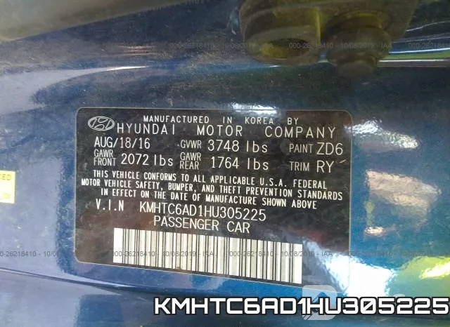 KMHTC6AD1HU305225 фото 9