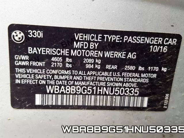 WBA8B9G51HNU50335 фото 2