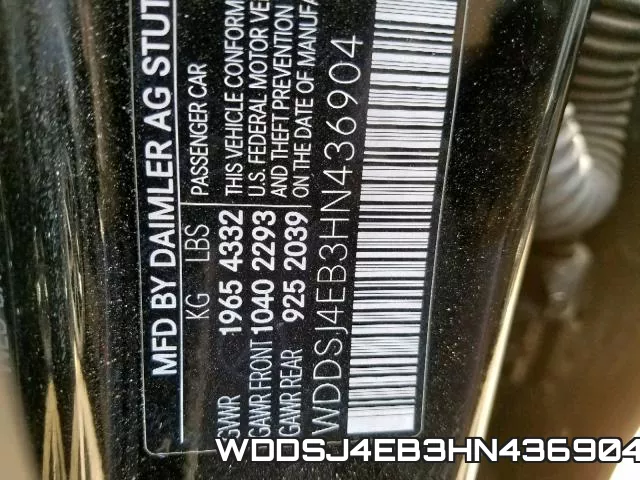 WDDSJ4EB3HN436904 фото 2