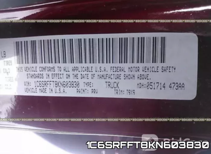 1C6SRFFT8KN603830 фото 10