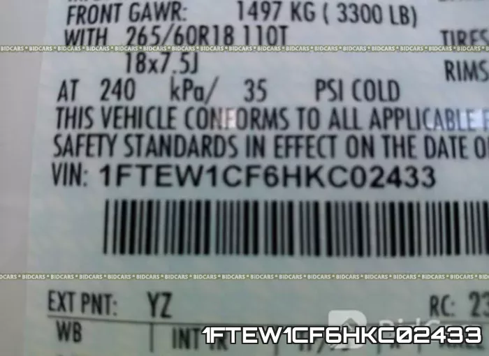 1FTEW1CF6HKC02433 фото 10