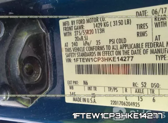 1FTEW1CP3HKE14277 фото 10