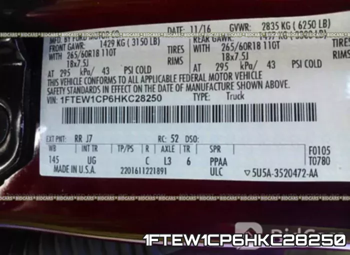 1FTEW1CP6HKC28250 фото 10
