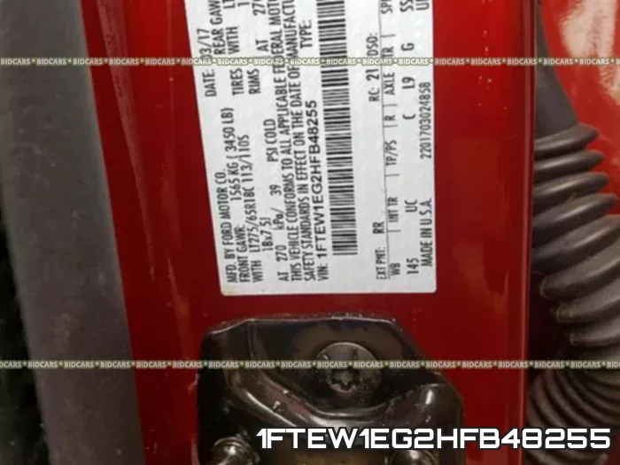 1FTEW1EG2HFB48255 фото 2