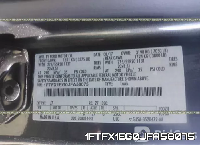 1FTFX1EG0JFA58075 фото 10
