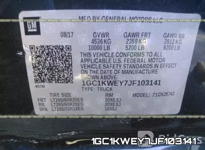 1GC1KWEY7JF103141 фото 10