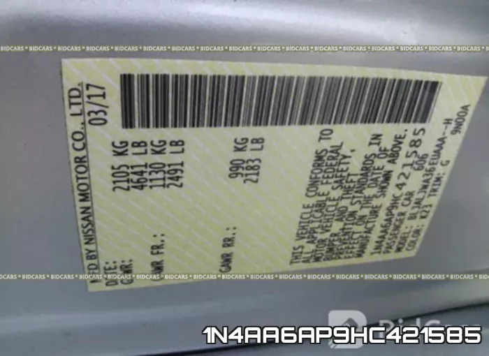 1N4AA6AP9HC421585 фото 10