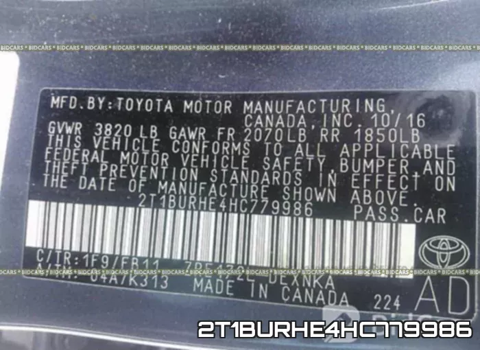 2T1BURHE4HC779986 фото 10