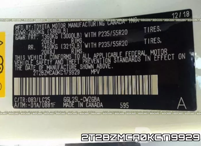 2T2BZMCA0KC179929 фото 10