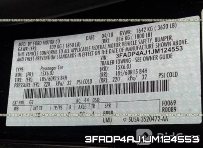 3FADP4AJ1JM124553 фото 10