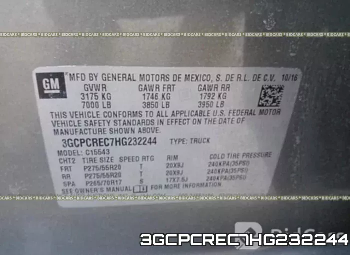 3GCPCREC7HG232244 фото 10