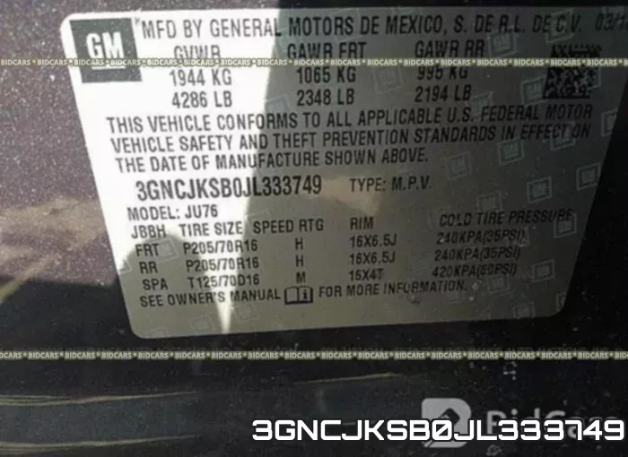 3GNCJKSB0JL333749 фото 10