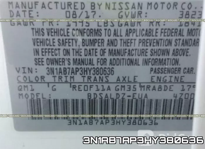 3N1AB7AP3HY380636 фото 10
