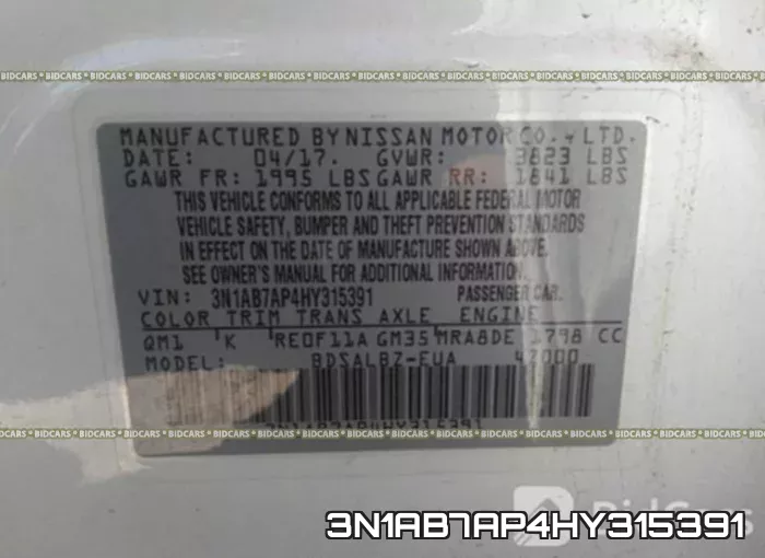 3N1AB7AP4HY315391 фото 10