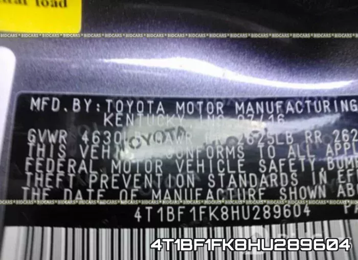4T1BF1FK8HU289604 фото 10