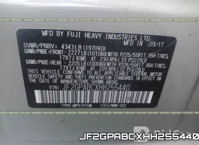 JF2GPABCXHH255440 фото 10