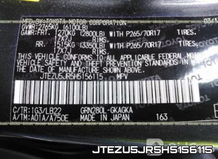 JTEZU5JR5H5156115 фото 10