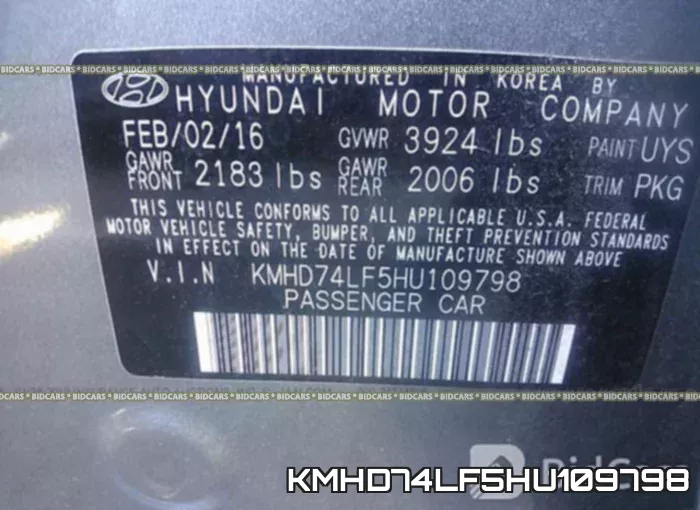 KMHD74LF5HU109798 фото 10
