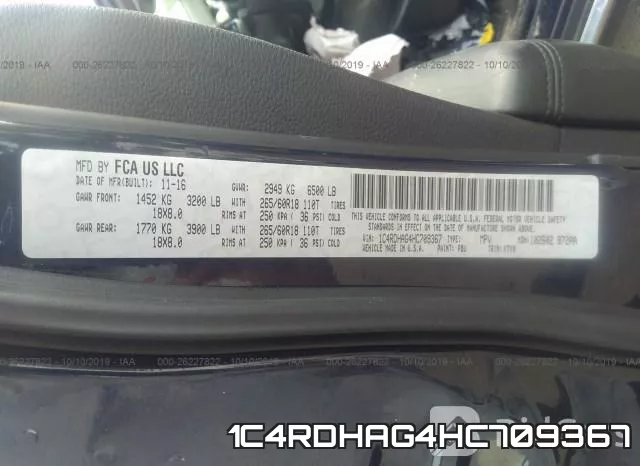1C4RDHAG4HC709367 фото 10