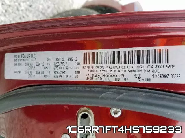 1C6RR7FT4HS759233 фото 2