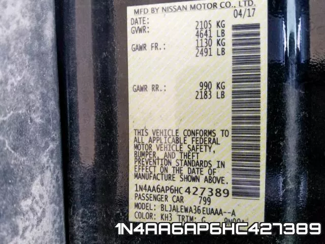 1N4AA6AP6HC427389 фото 2