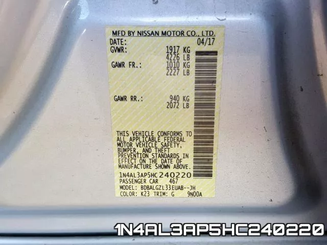 1N4AL3AP5HC240220 фото 2