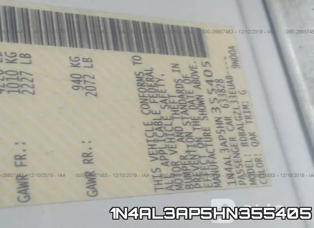 1N4AL3AP5HN355405 фото 9
