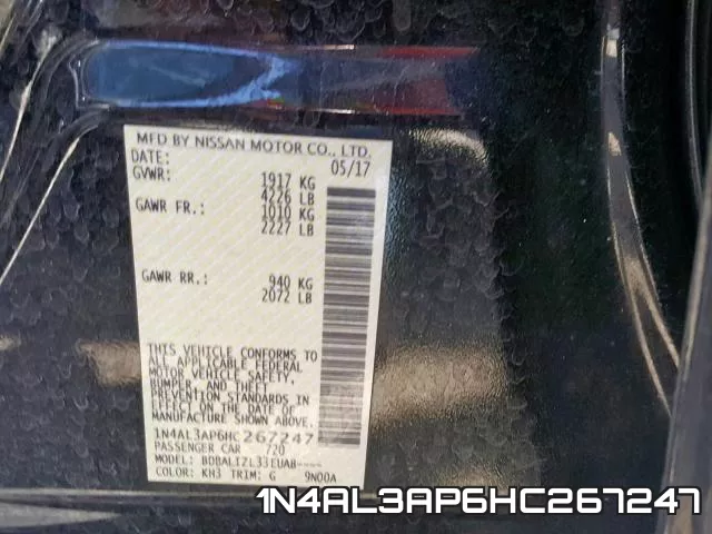 1N4AL3AP6HC267247 фото 2