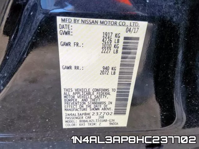 1N4AL3AP8HC237702 фото 2