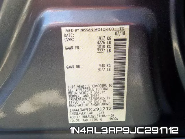 1N4AL3AP9JC291712 фото 2