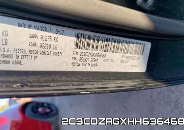 2C3CDZAGXHH636468 фото 2