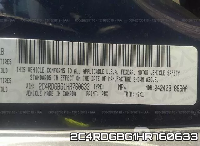 2C4RDGBG1HR760633 фото 9