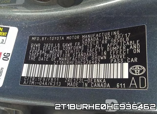 2T1BURHE0HC936462 фото 10
