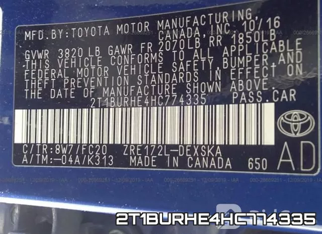 2T1BURHE4HC774335 фото 10