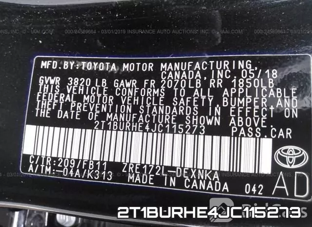 2T1BURHE4JC115273 фото 7