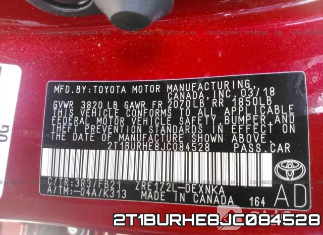 2T1BURHE8JC084528 фото 9