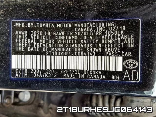 2T1BURHE9JC064143 фото 2