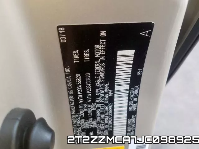 2T2ZZMCA7JC098925 фото 2