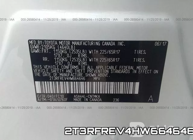 2T3RFREV4HW664646 фото 10