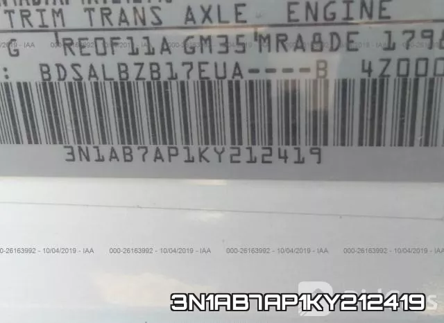 3N1AB7AP1KY212419 фото 10