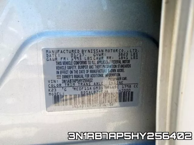 3N1AB7AP5HY256402 фото 2