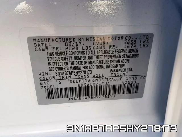 3N1AB7AP5HY278173 фото 2