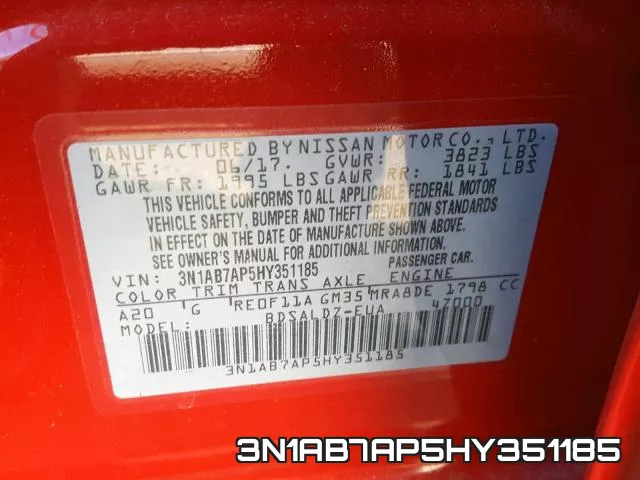 3N1AB7AP5HY351185 фото 2