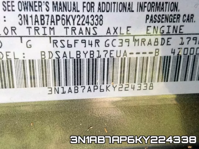 3N1AB7AP6KY224338 фото 2