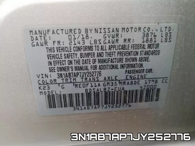 3N1AB7AP7JY252776 фото 2