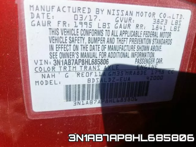 3N1AB7AP8HL685806 фото 2